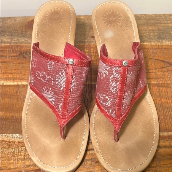 Ugg Pink Solena Wedge Sandals, Women’s 11 - Picture 2 of 6